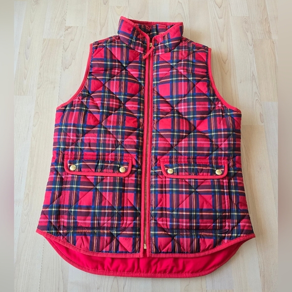 J. Crew plaid tartan puffer vest size small - Picture 2 of 9